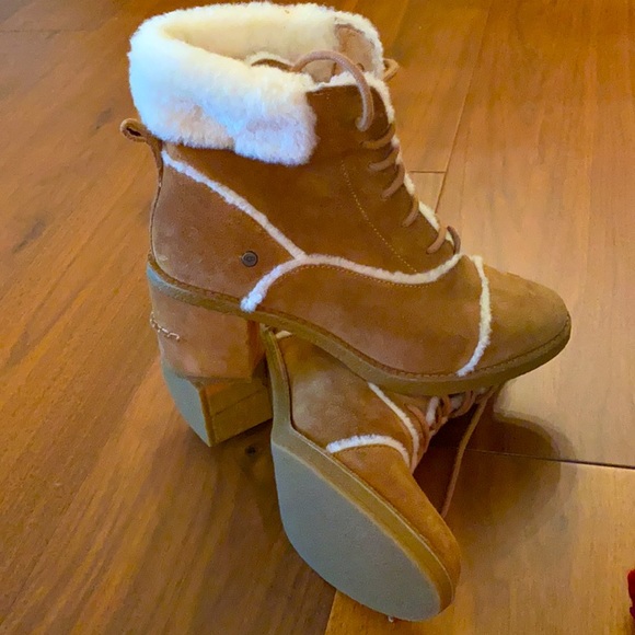 UGG Suede and Shearling Boots with 2 1/2 inch heel. - Picture 2 of 6